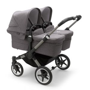 BUGABOO Donkey5 Twin Complete | Bezüge Grau meliert | Rahmen Graphit