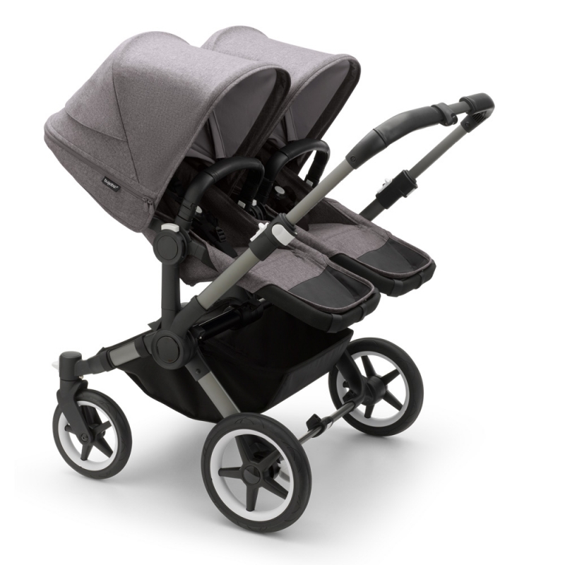 BUGABOO Donkey5 Twin Complete | Bezüge Grau meliert | Rahmen Graphit