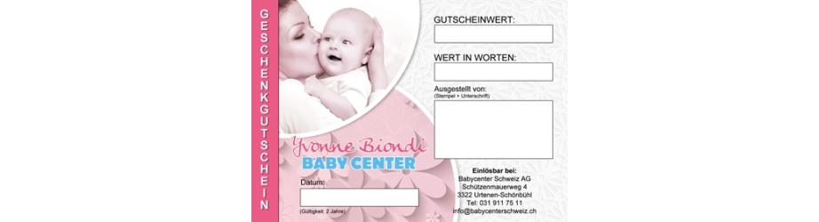 Ein Geschenkgutschein von Babycenterschweiz kommt immer gut an!